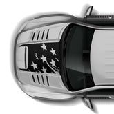 Tattered US flag hood decals graphics compatible with Dodge Ram TRX